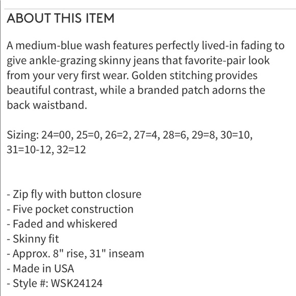 NWOT Strom Tio Skinny Jeans (Swell Wash) - Picture 4 of 8